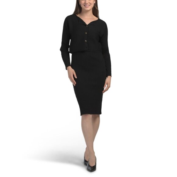 CYRUS Black 2pc Sweater Dress Set - Picture 1 of 2